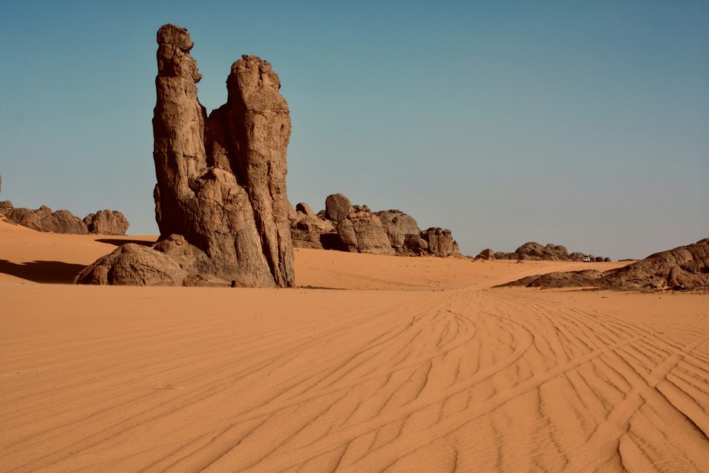 Wind-eroded sandstone rock formation, Tassili du Hoggar, In Guezzam, Algeria