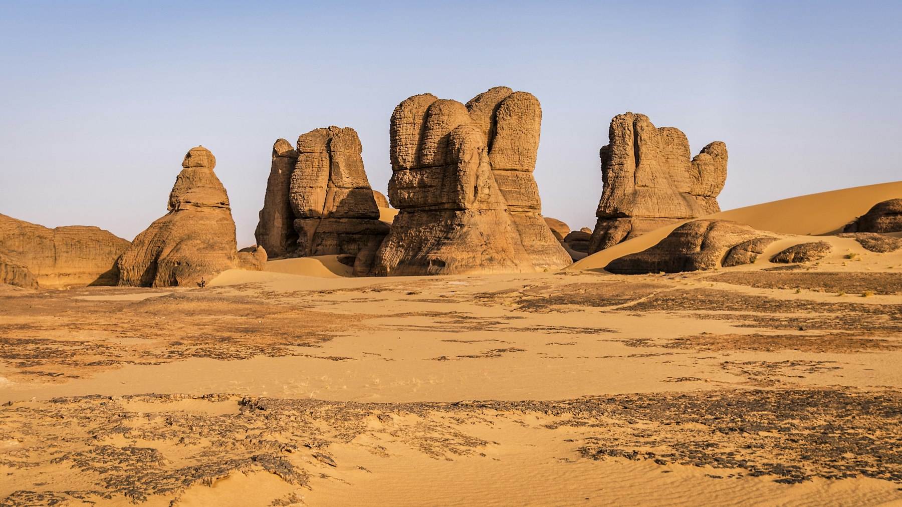 Volcanic rock formations at Tin Akachaker, Hoggar mountains, near Tamanrasset